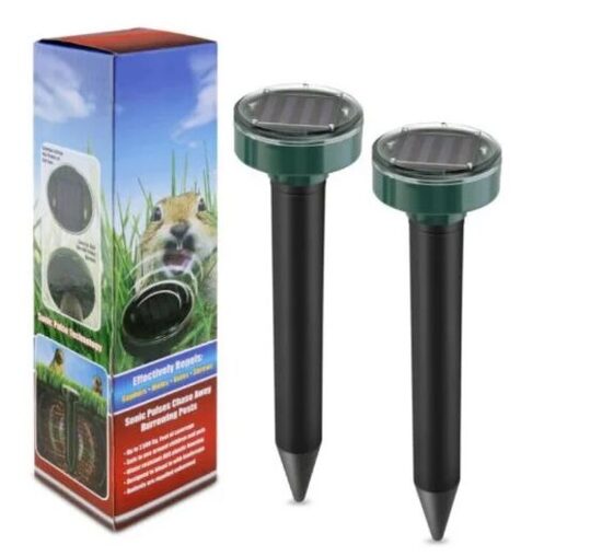 Kurmių ir graužikų atbaidymo priemonė su saulės elementu, 2 vnt